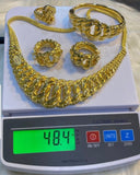 Carpet Design 18 Karat Italian Gold Necklace Jewellery Set