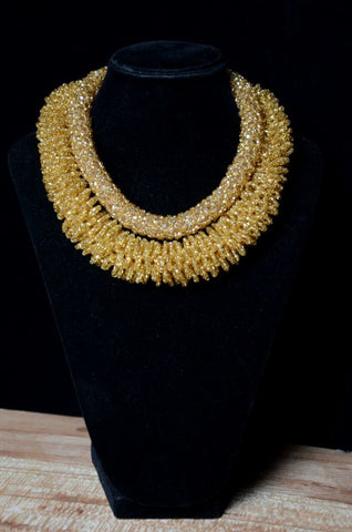 Latest Gold African Nigerian Wedding Beads Design Jewellery Set