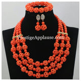 New Design Ball Coral African Beads Bridal Wedding Party Jewelry Set