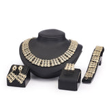 Beautiful Netted Gold Plated Necklace Earring Bracelet Rings Jewellery Sets Beautiful