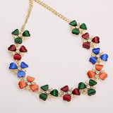 Pretty Multi color Fashion gold plated Jewellery Necklace Earring Necklace set