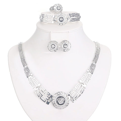 Clearance Simply Fashion Silver Plated Jewelry Necklace Earring Bracelet Set