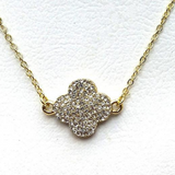 Beautiful Clover Crystal Gold Necklace Earring Popular Jewellery Set UK despatch Great as Gift - PrestigeApplause Jewels 