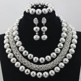 Silver Latest Design with Silver Balls Beads Bridal Wedding Party Jewelry Set