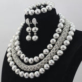 Silver Latest Design with Silver Balls Beads Bridal Wedding Party Jewelry Set