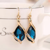 Red Tear Drop Earring with Pendant Chain Gift Party Set for women