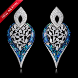 Bespoke Zirconia Mixed Blue Tear-drop Earring Jewellery