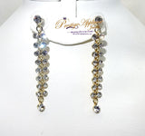 Mayfly Pierced Earrings, Long, White, Rhodium plating