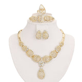 Costume with Stones Fashion Trendy Party Necklace Earring Fashion Set