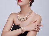 Elegant Stimulated Pearl Necklace Jewellery Set