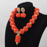 Elegant Beautiful Choker Design African Nigerian Beads Necklace Bracelet Jewellery Set