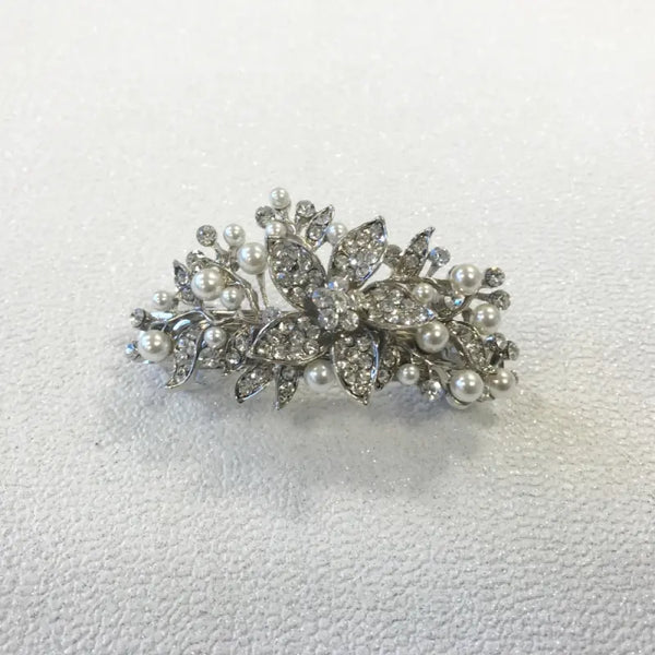 Luxe Vintage Inspired Pearl and Crystal Floral Wedding Hair Clip (Copy) - PrestigeApplause Jewels 