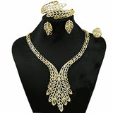 Gold Plated Jewellery Set including earring Necklace Bracelet Ring